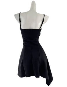 Black Spaghetti Strap Flower Bodycon Dress Sexy Gown Party Dress