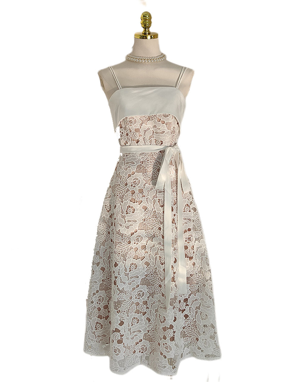 White Lace Spaghetti Strap Gown Party Dress – Jolly Vintage