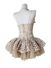Load image into Gallery viewer, Balletcore Apricot Flower Lace Corset Mini Dress
