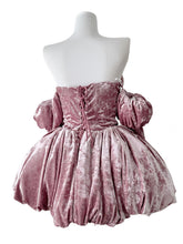 Load image into Gallery viewer, Luxurious Velvet Dusty Pink Strapless Tulip Hem Evening Gown