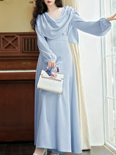 Load image into Gallery viewer, 2PS Light Blue Cowl Neck Shirt and Wide Legged Pants 1950S Vintage Suit