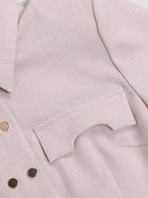 Load image into Gallery viewer, Women’s Apricot Pink Double-Breasted Belted Tunic Shirt Dress