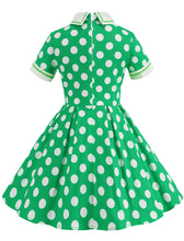 Load image into Gallery viewer, Kids Little Girls&#39; Dress Polka Dots Peter Pan Collar 1950S Dress With Pockets