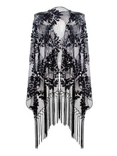 Load image into Gallery viewer, Great Gatsby 1920&#39;s Bridal Flapper Sequin Cape