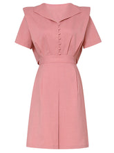 Load image into Gallery viewer, Pink Sailor Style Fake Two Piece Design 1950S Vintage Dress