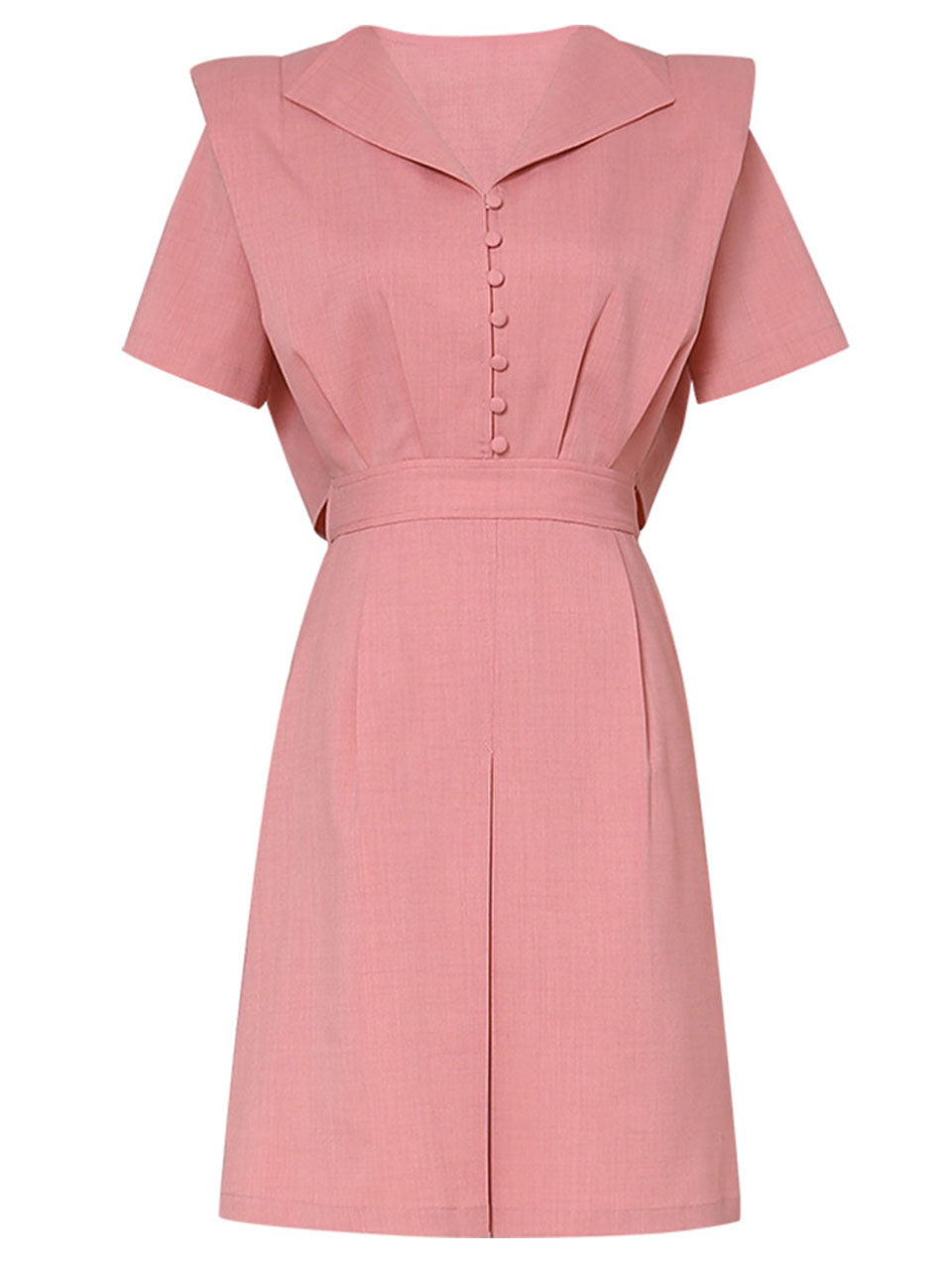 Pink Sailor Style Fake Two Piece Design 1950S Vintage Dress