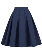 Load image into Gallery viewer, 1950S Blue High Wasit Pleated Swing Vintage Skirt