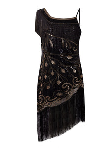 Pink Sweet Gatsby Glitter Fringe 1920s Flapper Dress