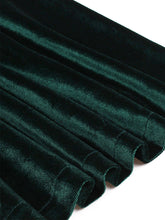 Load image into Gallery viewer, Dark Green V Neck Short Sleeve Velvet Vintage Swing Dress