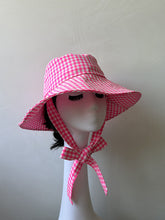 Load image into Gallery viewer, Pink Gingham Wide-brimmed Hat