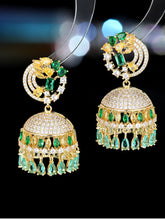 Load image into Gallery viewer, Luxury Colored Zircon Inlaid with Three-dimensional Campanula Flower Earrings