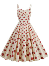 Load image into Gallery viewer, Green Polka Dots Vintage Strap Backless 1950S Vintage Dress