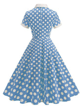 Load image into Gallery viewer, Tuxedo Collar Polka Dots 1950S Dress With Pockets