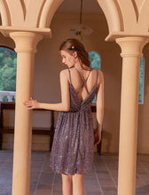 Load image into Gallery viewer, V Neck Strap Gatsby Sequins 1920s Flapper Dress Party Dress
