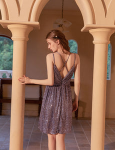 V Neck Strap Gatsby Sequins 1920s Flapper Dress Party Dress