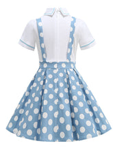 Load image into Gallery viewer, Kids Little Girls&#39; Dress Polka Dots Peter Pan Collar 1950S Suspender Dress
