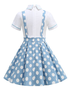 Kids Little Girls' Dress Polka Dots Peter Pan Collar 1950S Suspender Dress