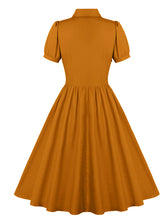 Load image into Gallery viewer, Solid Color 1950S Vintage Swing Shirt Dress
