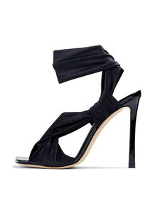 10CM High Heel Square Toe Twine Sandals Vintage Shoes