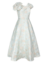 Load image into Gallery viewer, Light Green Luxury 3D Floral Jacquard One Shoulder Vintage Party Gown