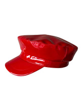 Load image into Gallery viewer, Red Patent Leather Biker Hat