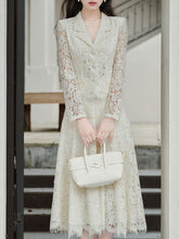 Load image into Gallery viewer, 1950S White Lace Blazer and Swing Skirt Vintage Suit