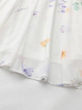 Load image into Gallery viewer, Women's Purple Off-Shoulder Chiffon Dress with Ruffle Trim and Side Slit