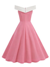 Load image into Gallery viewer, 1950s Vintage Pink Off The Shoulder Swing Dress