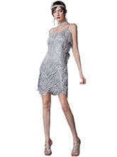 Load image into Gallery viewer, Spaghetti Straps White Fringed 1920s Great Gatsby Dress