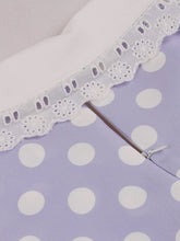 Load image into Gallery viewer, 1950s Purple Peter Pan Collar Polka Dots Swing Dress