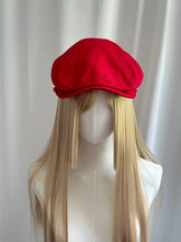 Load image into Gallery viewer, Women's Vibrant Red Beret Cap with Brim