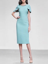 Load image into Gallery viewer, Lake Blue Cap Sleeve 1940S Vintage Dress