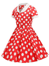 Load image into Gallery viewer, Kids Little Girls' Dress Polka Dots 1950S Vintage Dress