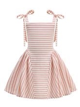 Load image into Gallery viewer, Vintage 1950s Little Girls Pink Stripe Dress with Spaghetti Straps