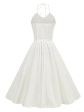 Load image into Gallery viewer, White Halter Neck Vintage Dress