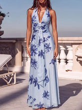 Load image into Gallery viewer, Vintage Blue Floral One-Piece Swimsuit with Matching Wrap Skirt