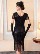 Load image into Gallery viewer, Women's 1920s Flapper Dress Gatsby Costume Sequined Fringed Cocktail Party Dress