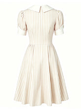 Load image into Gallery viewer, Pink Vertical Stripe Sailor Collar Vintage Dress