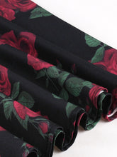 Load image into Gallery viewer, 1950S Rose Print High Waist Swing Vintage Skirt