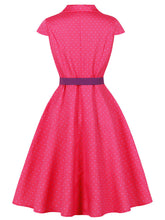 Load image into Gallery viewer, 1950s Vintage Blue &amp; Yellow Polka Dot Rockabilly Swing Dress