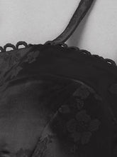 Load image into Gallery viewer, Red Floral Jacquard Slip Evening Dress with Asymmetrical Hem