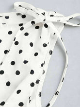 Load image into Gallery viewer, Vintage Polka Dot Satin Top with Bow Detail