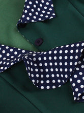 Load image into Gallery viewer, Vintage 1950s Baby Blue Polka Dot Ruffles Swing Dress