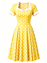 Load image into Gallery viewer, 1950s Vintage Red Polka Dot Sweetheart Swing Dress