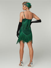 Load image into Gallery viewer, Women's 1920s Flapper Dress Gatsby Costume Red Sequined Tiered Fringe Party Dress