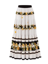 Load image into Gallery viewer, Women's Vintage Floral Notch V-Neck Bikini Set with Matching High Waist Beach Maxi Skirt