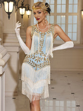 Load image into Gallery viewer, Crew Neck Sequined Beaded Tassels 1920S Gatsby Dress