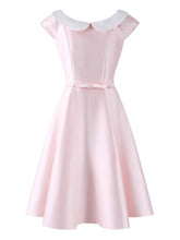 Load image into Gallery viewer, Peter Pan Collar Vintage Cap Sleeve Little Black Dress