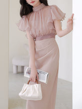 Load image into Gallery viewer, Pink Ruffles 1950S Vintage Bodycon Dress