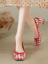 Load image into Gallery viewer, Women&#39;s Chunky Heel Balletcore Square Toe Leather Vintage Shoes